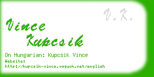 vince kupcsik business card